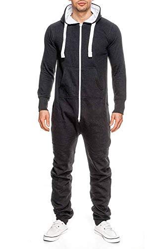 Mono de forro polar para hombre, traje de chándal para hombre, bonito y elegante, con capucha, ropa de dormir gris oscuro M Mono de forro polar para hombre, traje de chándal para hombre, bonito y elegante, con capucha, ropa de dormir gris oscuro M