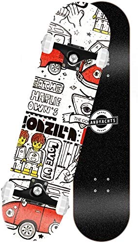 Monopatín Longboard Cruiser Completo Skateboard Trucos de estilo libre de Longboard monopatín completo crucero profesional combado doble Patín calle cepillo crucero for principiantes Niñas Niños Niños