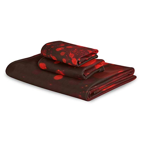 MONTOJ Color rojo sueño luces patrón Washtrapo toalla de baño toallas de mano tres piezas conjunto