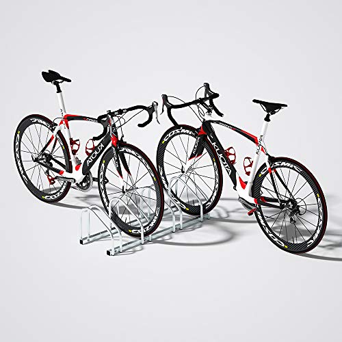 Monzana Aparcamiento para bicicletas soporte y organizador para 4 bicis para interior y exterior para pared y suelo