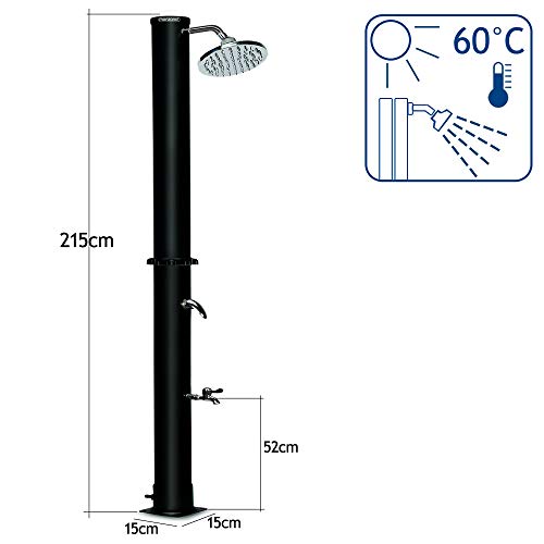 Monzana ducha solar 20 litros máx. 60°C plástico resistente a rayos UV Ducha de jardín piscina exterior