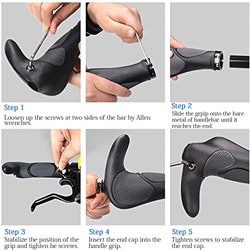 MOOB Puños Manillar de Bicicleta,Antideslizante Caucho Puños Manillar Bicicleta,Puños MTB Ergonomicos para Montaña, Bici Plegable, Scooter Puños MOOB Puños Manillar de Bicicleta,Antideslizante Caucho Puños Manillar Bicicleta,Puños MTB Ergonomicos para Montaña, Bici Plegable, Scooter Puños