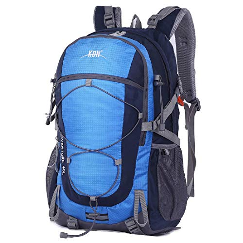 Mooedcoe 40L Mochila Senderismo Montaña Trekking Macutos de Viaje Acampada Marcha (Azul)