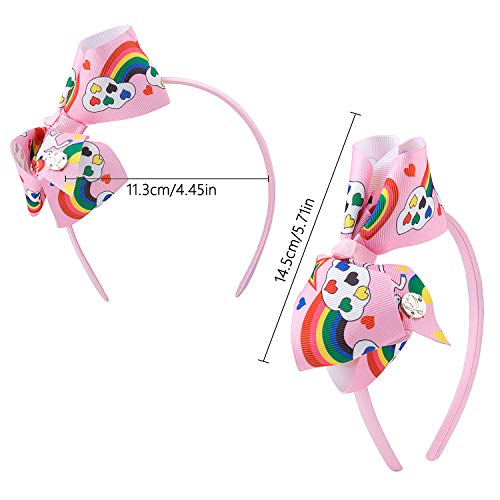 MOOKLIN ROAM 5 piezas Diademas Unicornio Diadema de Nudo Bandas de Cabello Linda Accesorios fiesta de cumpleaños suministros favores decoracione para Niñas (Colores Variados)