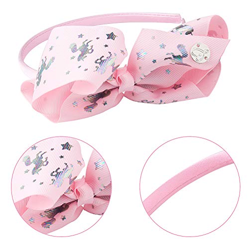 MOOKLIN ROAM 5 piezas Diademas Unicornio Diadema de Nudo Bandas de Cabello Linda Accesorios fiesta de cumpleaños suministros favores decoracione para Niñas (Colores Variados)