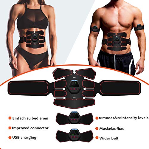Moonssy Electroestimulador Muscular, EMS Estimulador Muscular Abdominales, para Abdomen/Cintura/Pierna/Brazo Moonssy Electroestimulador Muscular, EMS Estimulador Muscular Abdominales, para Abdomen/Cintura/Pierna/Brazo