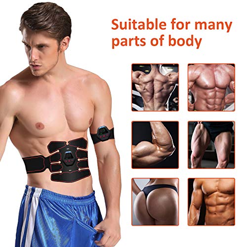 Moonssy Electroestimulador Muscular, EMS Estimulador Muscular Abdominales, para Abdomen/Cintura/Pierna/Brazo