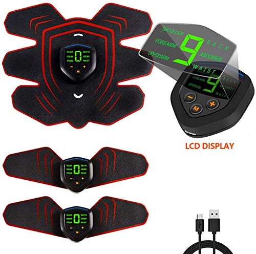 Moonssy EMS Electroestimulador Muscular Abdominales Estimulador Muscular Masajeador Eléctrico Cinturón EMS Estimulador Abdomen/Brazo/Piernas/Cintura Entrenador Muscular Moonssy EMS Electroestimulador Muscular Abdominales Estimulador Muscular Masajeador Eléctrico Cinturón EMS Estimulador Abdomen/Brazo/Piernas/Cintura Entrenador Muscular