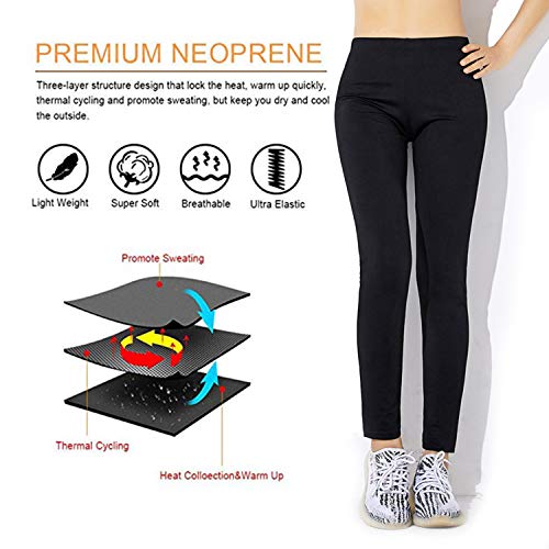 Moonssy Pantalones de Sauna Adelgazantes Mujer NANOTECNOLOGÍA, Leggins Reductores Adelgazantes, Leggins Anticeluliticos Cintura Alta, Mallas Fitness Push Up para Deporte Running Yoga Gym (M)