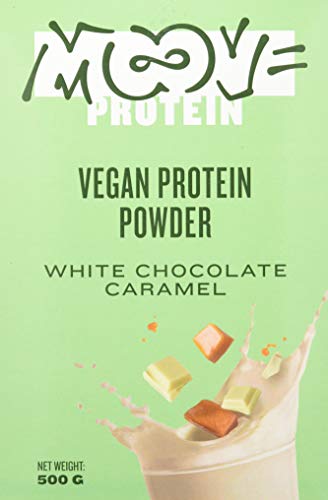Moove Protein - Polvo de proteína vegana de arroz y guisantes - Sabor a chocolate blanco y caramelo - 500 g
