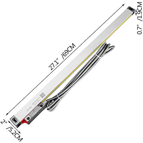 Mophorn Codificador Lineal 550mm, Escala Lineal para Máquina de Fresado Torno 550mm, Escala Lineal, Codificador Lineal, Escala Lineal Calibre Digital Escala Lineal Escala Lineal Digital con Accesorios