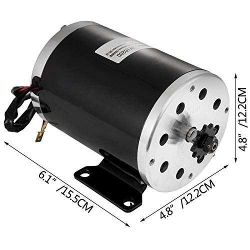 Mophorn Motor de Corriente Continua 1000W 48V con Controlador y Manija Motor Eléctrico Motor de CC 3000RPM