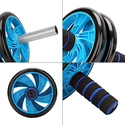 MorNon Rodillo de Fitness Rueda de Abdominales AB Roller Doble Rueda Abdominal con Arrodillamiento y Manijas de Cintura para Adelgazar Fuerza Central para Gimnasio en casa