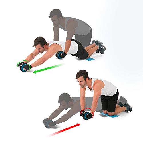 MorNon Rodillo de Fitness Rueda de Abdominales AB Roller Doble Rueda Abdominal con Arrodillamiento y Manijas de Cintura para Adelgazar Fuerza Central para Gimnasio en casa MorNon Rodillo de Fitness Rueda de Abdominales AB Roller Doble Rueda Abdominal con Arrodillamiento y Manijas de Cintura para Adelgazar Fuerza Central para Gimnasio en casa