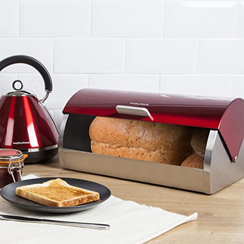 Morphy Richards Richards - Panera con Tapa Frontal Deslizante, Color Rojo Morphy Richards Richards - Panera con Tapa Frontal Deslizante, Color Rojo