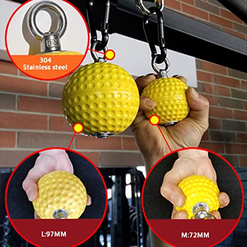 Morran Bolas de muñeca Pull Up Ball Hand Grip Pelota Pull-Ups Fitness Equipment de Entrenamiento Antideslizantes Ball con Acero Inoxidable Gancho y cordón Mejorar Brazo Poder Entrenador