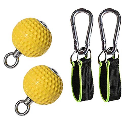 Morran Bolas de muñeca Pull Up Ball Hand Grip Pelota Pull-Ups Fitness Equipment de Entrenamiento Antideslizantes Ball con Acero Inoxidable Gancho y cordón Mejorar Brazo Poder Entrenador