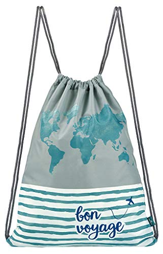 moses. Fernweh Rucksack Bon Voyage | Faltbarer Backpack umweltfreundlich, wasserabweisend Bolsa de cuerdas para el gimnasio, 42 cm, Gris (Grau) moses. Fernweh Rucksack Bon Voyage | Faltbarer Backpack umweltfreundlich, wasserabweisend Bolsa de cuerdas para el gimnasio, 42 cm, Gris (Grau)