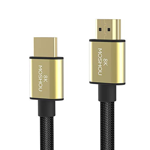 MoShou-Cable HDMI 2.1 / UHD HDR 4K 8K 120Hz 2160p 4320p 3D / HDMI 2.0 / eARC Dolby Vision Atmos/Trenzado de Nylon/Ultra Alta Velocidad 48Gbps Ethernet (1.5 m)