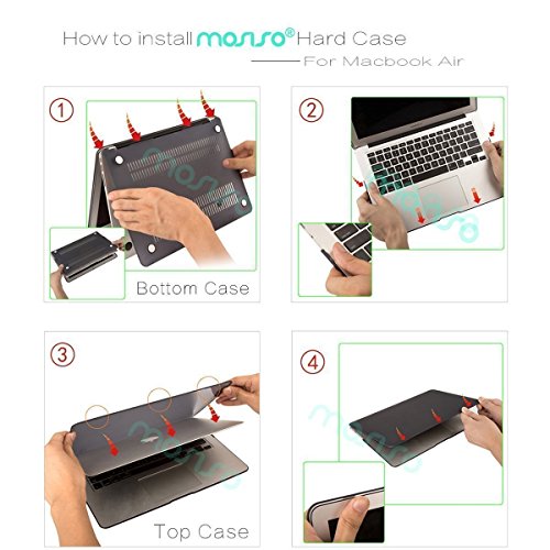 MOSISO Funda Dura Compatible con MacBook Air 13 Pulgadas (A1369 / A1466, Versión 2010-2017), Ultra Delgado Carcasa Rígida Protector de Patrón de Plástico Cubierta, Negro Mármol