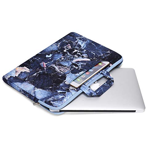 MOSISO Funda Portátil Compatible con 13-13.3 Pulgadas MacBook Pro/MacBook Air/Ordenador,Bolsa de Hombro Blanda Maletín Lona Rock Mármol Bandolera