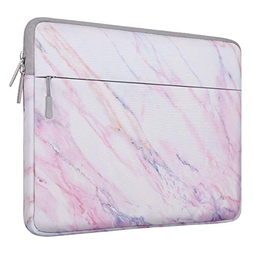 MOSISO Funda Protectora Compatible con 13-13.3 Pulgadas MacBook Air/MacBook Pro Retina/2019 2018 Surface Laptop 3/2/Surface Book 2, Bolsa Blanda de Estilo Mármol Caja Cubierta, Rosa