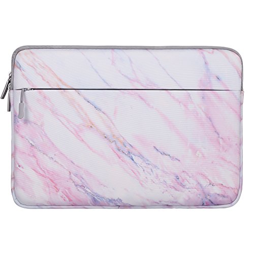 MOSISO Funda Protectora Compatible con 13-13.3 Pulgadas MacBook Air/MacBook Pro Retina/2019 2018 Surface Laptop 3/2/Surface Book 2, Bolsa Blanda de Estilo Mármol Caja Cubierta, Rosa