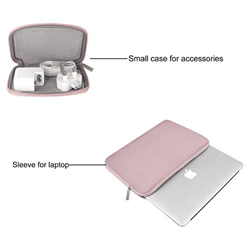 MOSISO Funda Protectora Compatible con 13-13.3 Pulgadas MacBook Air/MacBook Pro/Ordenador Portátil, Bolsa Blanda de Neopreno Agua Repelente con Pequeño Caso, Bebé Rosa