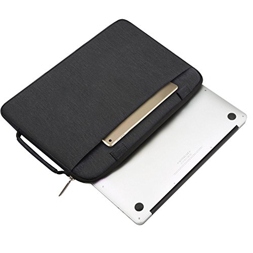 MOSISO Funda Protectora Compatible con 14-15 Pulgadas 2019-2016 MacBook Pro A1990 A1707/DELL HP Lenovo Acer de Portátil, Bolsa de Hombro Blanda Maletín Bandolera con Asa Lateral, Negro