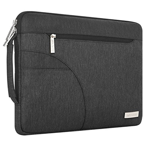 MOSISO Funda Protectora Compatible con 14-15 Pulgadas 2019-2016 MacBook Pro A1990 A1707/DELL HP Lenovo Acer de Portátil, Bolsa de Hombro Blanda Maletín Bandolera con Asa Lateral, Negro