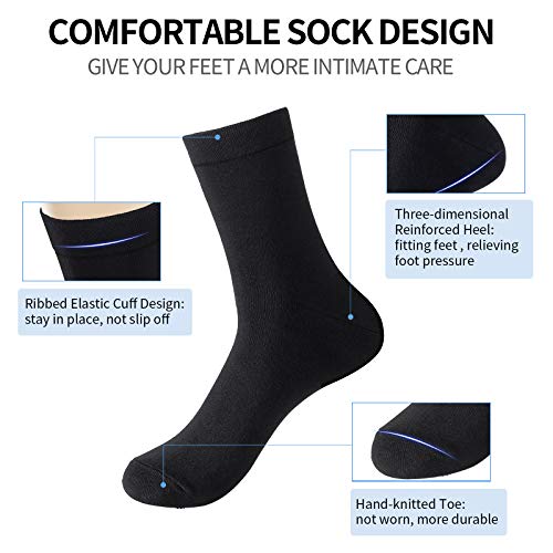 MOSOTECH 6 Pares Calcetines para Hombre y Mujer, Unisex Basic Transpirables Calcetines de Algodón, Cómodos Calcetines de Vestir , Negro, Talla 43-46 MOSOTECH 6 Pares Calcetines para Hombre y Mujer, Unisex Basic Transpirables Calcetines de Algodón, Cómodos Calcetines de Vestir , Negro, Talla 43-46