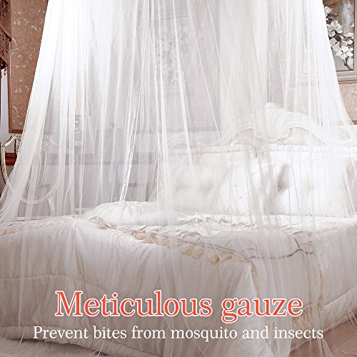 Mosquitera, innislink Mosquitera de cama Anti-insectos Mosquitero de Dosel de la Cama Portátil Mosquito repelente de insectos Mosquitero Cobertura Completa para camas individuales y dobles - Blanco