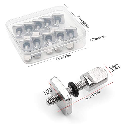 Mostfun Juego de 10 tornillos para aleta de tabla de surf con caja de plástico para SUP deslizante, tornillo y placa de aleta, color plateado Mostfun Juego de 10 tornillos para aleta de tabla de surf con caja de plástico para SUP deslizante, tornillo y placa de aleta, color plateado