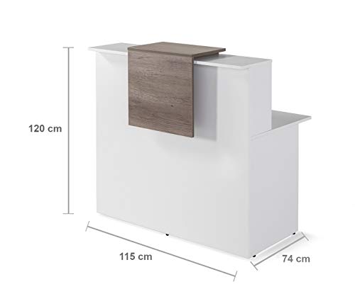 Mostrador De Recepcion Moderno De OFITURIA Color Blanco Perfecto Para Empresa y Oficina Con Entrega Inmediata 48-72H Medidas 1200x740x1150 MM Mostrador De Recepcion Moderno De OFITURIA Color Blanco Perfecto Para Empresa y Oficina Con Entrega Inmediata 48-72H Medidas 1200x740x1150 MM