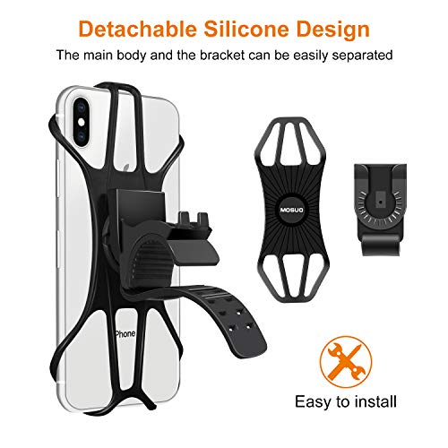 MOSUO Soporte Movil Bicicleta, Soporte Móvil Moto Universal Manillar de Silicona para Motocicleta MTB, 360° Rotación Agarre para iPhone XS XR X 8 Plus Samsung Galaxy Huawei y 4.0"-6.5" Smartphones MOSUO Soporte Movil Bicicleta, Soporte Móvil Moto Universal Manillar de Silicona para Motocicleta MTB, 360° Rotación Agarre para iPhone XS XR X 8 Plus Samsung Galaxy Huawei y 4.0"-6.5" Smartphones