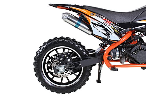 Moto de cross mini Gepard para niños, 49 cm³, 2 tiempos, incluye embrague tuning, carburador de 15 mm, fácil arranque, horquilla reforzada., naranja