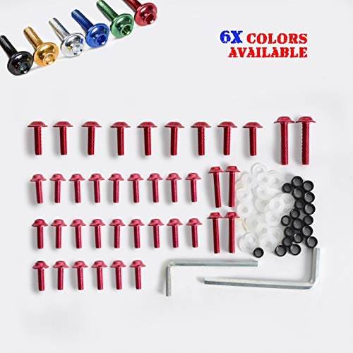Motocicleta M5 M6 Juego de pernos de carenado con pilar de llave de llave para Yamaha yzf R6 2003-2007 YZF R6S 2006-2008 Clips de sujetadores Tornillos rojos Durable y rentable ( Color Name : Red ) Motocicleta M5 M6 Juego de pernos de carenado con pilar de llave de llave para Yamaha yzf R6 2003-2007 YZF R6S 2006-2008 Clips de sujetadores Tornillos rojos Durable y rentable ( Color Name : Red )