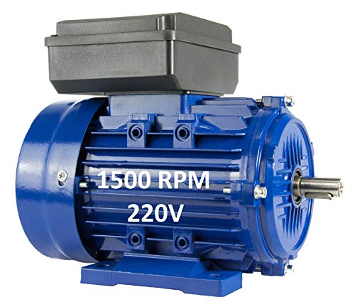 MOTOR ELECTRICO MONOFASICO 0,75KW / 1CV 220V 1500RPM B3 / PATAS TAMAÑO 80 - EJE 19mm ALTO PAR DE ARRANQUE ALREN