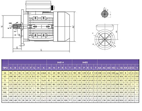 MOTOR ELECTRICO MONOFASICO 2,2KW / 3CV 220V 3000RPM B5 (BRIDA 200mm) TAMAÑO 90L - EJE 24mm ALTO PAR DE ARRANQUE ALREN MOTOR ELECTRICO MONOFASICO 2,2KW / 3CV 220V 3000RPM B5 (BRIDA 200mm) TAMAÑO 90L - EJE 24mm ALTO PAR DE ARRANQUE ALREN