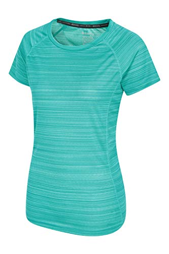 Mountain Warehouse Camiseta Endurance para Mujer - Top de Verano IsoCool para Mujer, Camiseta con protección Solar UV UPF30+ - para Correr, Viajar e IR al Gimnasio Verde Agua 40