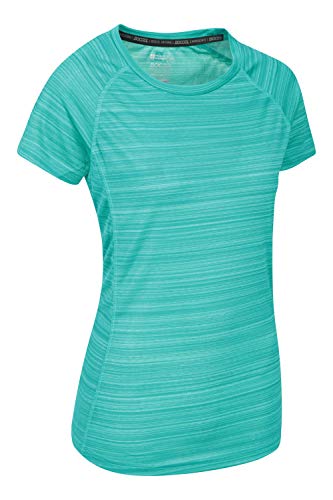 Mountain Warehouse Camiseta Endurance para Mujer - Top de Verano IsoCool para Mujer, Camiseta con protección Solar UV UPF30+ - para Correr, Viajar e IR al Gimnasio Verde Agua 40