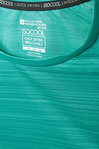 Mountain Warehouse Camiseta Endurance para Mujer - Top de Verano IsoCool para Mujer, Camiseta con protección Solar UV UPF30+ - para Correr, Viajar e IR al Gimnasio Verde Agua 40 Mountain Warehouse Camiseta Endurance para Mujer - Top de Verano IsoCool para Mujer, Camiseta con protección Solar UV UPF30+ - para Correr, Viajar e IR al Gimnasio Verde Agua 40