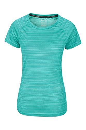 Mountain Warehouse Camiseta Endurance para Mujer - Top de Verano IsoCool para Mujer, Camiseta con protección Solar UV UPF30+ - para Correr, Viajar e IR al Gimnasio Verde Agua 40