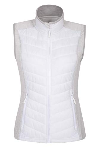 Mountain Warehouse Chaleco Action para Mujer - Cálido e Impermeable - Aislante Acolchado, para Primavera - Bolsillos con Cremalleras - Viajes, Senderismo, Camping Blanco 46 Mountain Warehouse Chaleco Action para Mujer - Cálido e Impermeable - Aislante Acolchado, para Primavera - Bolsillos con Cremalleras - Viajes, Senderismo, Camping Blanco 46