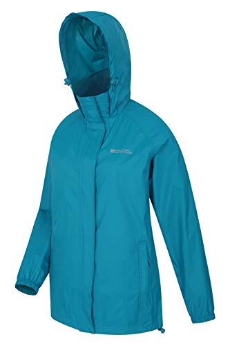 Mountain Warehouse Chaqueta Pakka para Mujer - Chubasquero Impermeable, Chaqueta Informal Plegable, Transpirable, Ligera, Abrigo cómodo para Mujer - para Viajar, Caminar Verdes Aguas Oscuro 38