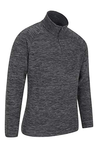 Mountain Warehouse Forro Polar Ligero y Suave Snowdon para Hombres - Caliente, Transpirable, versátil, Secado rápido, Ropa de Viaje, Sudadera Invierno Carbón XS