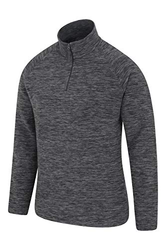 Mountain Warehouse Forro Polar Ligero y Suave Snowdon para Hombres - Caliente, Transpirable, versátil, Secado rápido, Ropa de Viaje, Sudadera Invierno Carbón XS