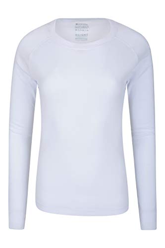 Mountain Warehouse Top térmico Interior de Manga Larga Talus para Mujer - Camiseta térmica cálida, Camiseta Ligera, Transpirable, Cuidado fácil, Invierno Blanco 44 Mountain Warehouse Top térmico Interior de Manga Larga Talus para Mujer - Camiseta térmica cálida, Camiseta Ligera, Transpirable, Cuidado fácil, Invierno Blanco 44