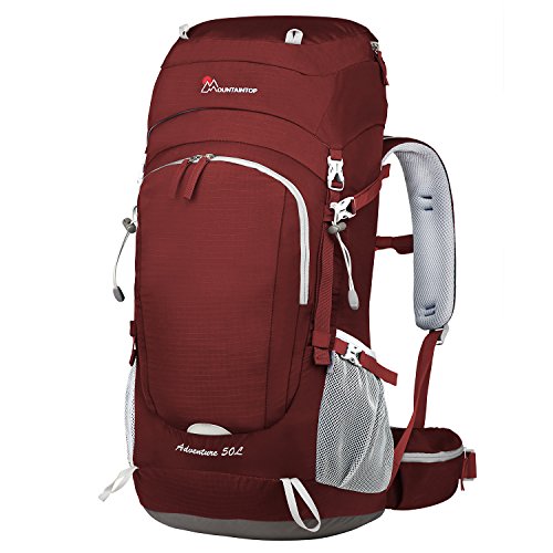 MOUNTAINTOP 50L Mochila de Senderismo Impermeable Multifuncion Mochila de Camping al Aire Libre con Cubierta de Lluvia para Trekking Viajes Montaña Acampada Escalada (Rojo) MOUNTAINTOP 50L Mochila de Senderismo Impermeable Multifuncion Mochila de Camping al Aire Libre con Cubierta de Lluvia para Trekking Viajes Montaña Acampada Escalada (Rojo)