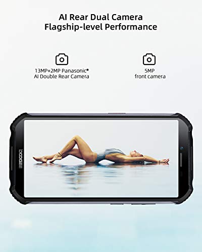 Móviles, DOOGEE S40 Pro Móvil Resistente, 4GB + 64GB(SD 256GB) Android 10 Smartphone 4G de 5.45" HD+ Pantalla, Cámara 13MP+2MP, Cámara Frontal 5MP, 4650mAh Movil Antigolpes, NFC-Negro